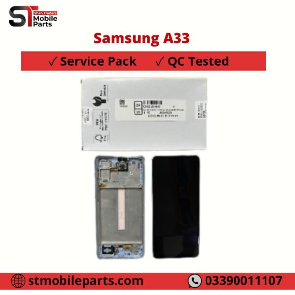 Samsung Galaxy A33 5G LCD touch screen digitizer with frame A336 Service Pack Blue Original