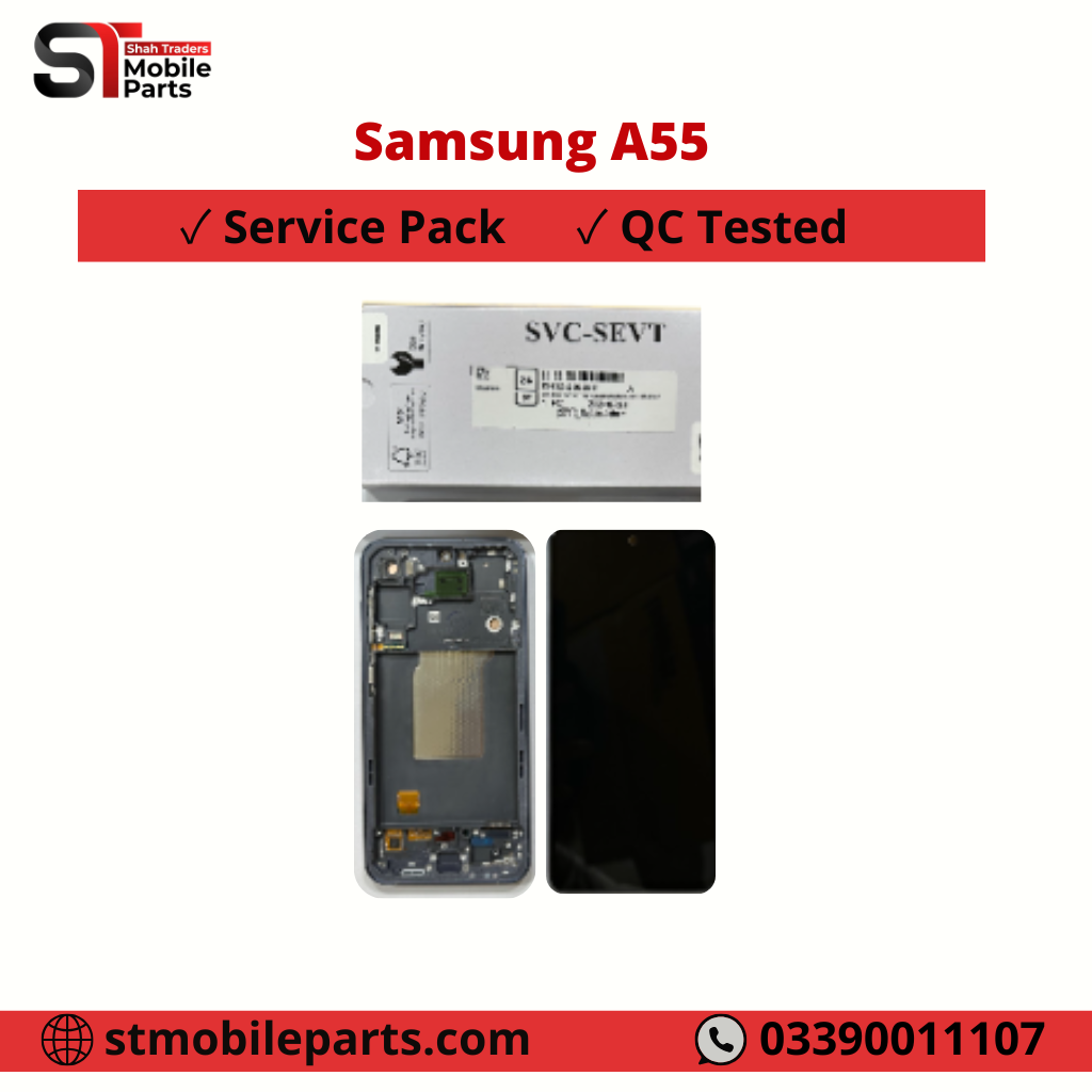 Samsung Galaxy A55 5G A556 LCD Display Touch Screen with Frame Original Service Pack Black