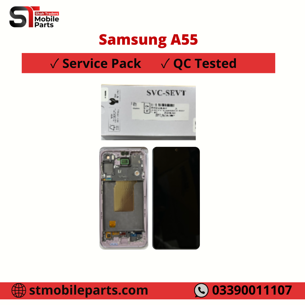 Samsung Galaxy A55 5G A556 LCD Display Touch Screen with Frame Original Service Pack LAVENDER